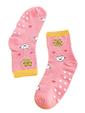 Detské protišmykové ponožky Shelovet ružové mačky