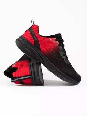 Pánska čierno-červená textilná športová obuv DK