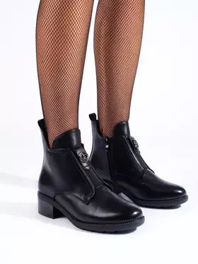 Štýlové čierne dámske členkové topánky